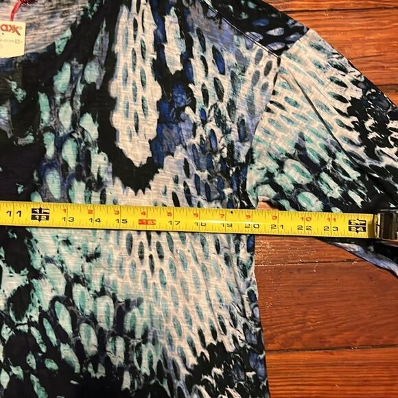 NEW Cynthia Rowley 1XL Top Tunic Animal Print Blue White NEW - Picture 11 of 13